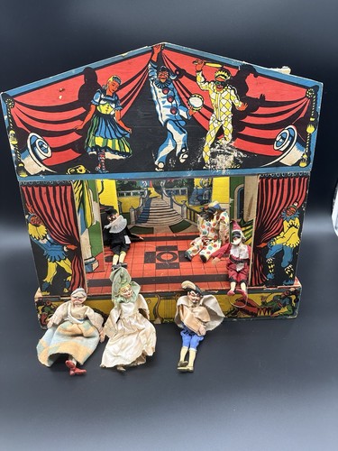Antico teatrino legno con - legno,