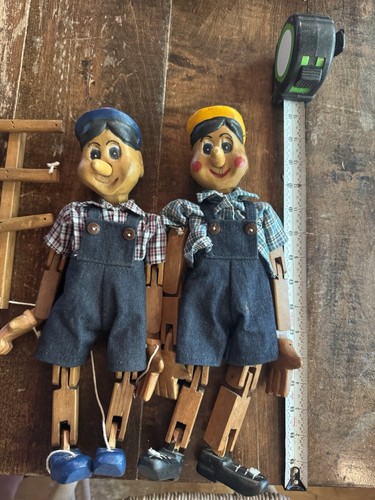 Pupazzi vintage legno con - pupazzi,